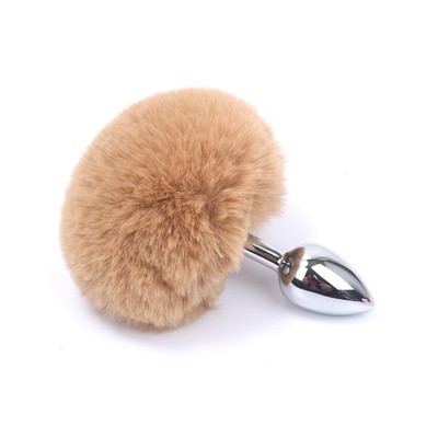 Foto 7 do produto Plug Anal Tamanho "P" em Metal com Pompom - Anal Plug Stainless | 5,8 x 2,7 cm | Disponível em 7 Cores