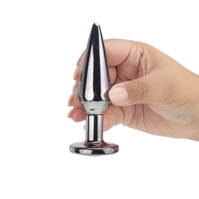 Plug Anal Ônix no Formato Cônico Slim com Detalhe de Pedra Brilhante na Base - Hard | 10 x 2,7 cm | Disponível em 3 Cores