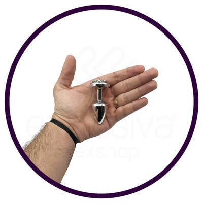 Foto 4 do produto Plug Anal "P" em ABS Atóxico com Formato Cônico e Detalhes de Jóias Cravejado - Hard Less | 5,4 x 2,6 cm | Disponível em 14 Cores