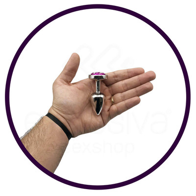 Foto 7 do produto Plug Anal "P" em ABS Atóxico com Formato Cônico e Detalhes de Jóias Cravejado - Hard Less | 5,4 x 2,6 cm | Disponível em 14 Cores