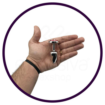 Foto 10 do produto Plug Anal "P" em ABS Atóxico com Formato Cônico e Detalhes de Jóias Cravejado - Hard Less | 5,4 x 2,6 cm | Disponível em 14 Cores