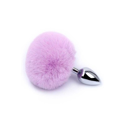 Foto 5 do produto Plug Anal "P" em Aço Inoxidável com Pompom | 5,7 x 2,7 cm | Disponível em 8 Cores