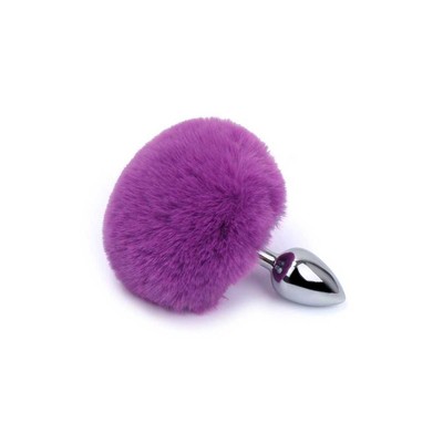 Plug Anal "P" em Aço Inoxidável com Pompom | 5,7 x 2,7 cm | Disponível em 8 Cores