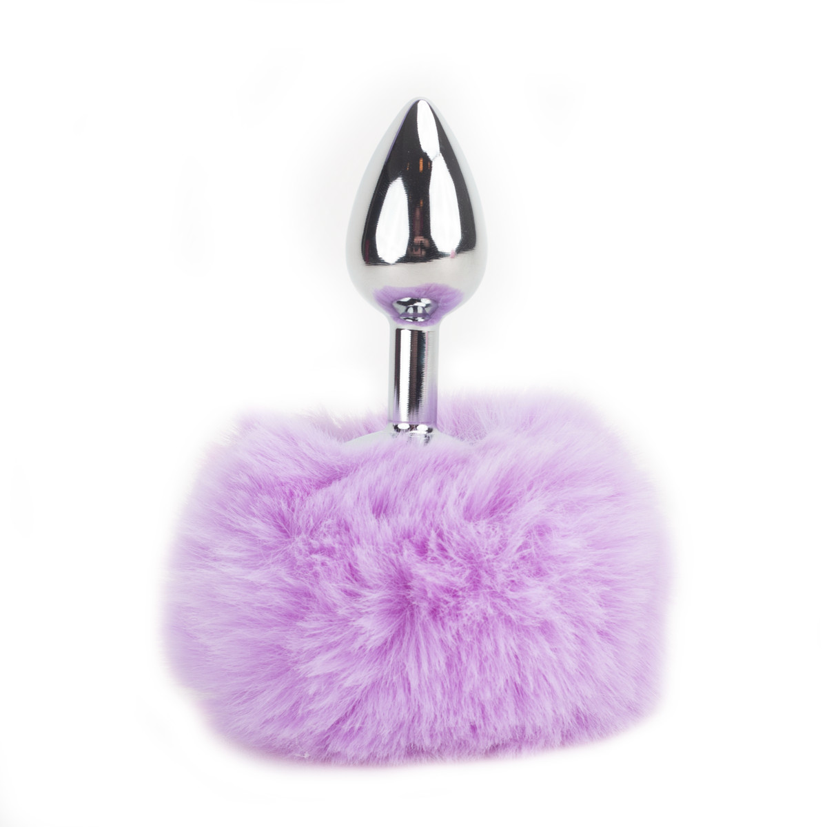 Plug Anal "P" em Aço Inoxidável com Pompom | 6 x 2,7 cm | Disponível em 8 Cores - 3