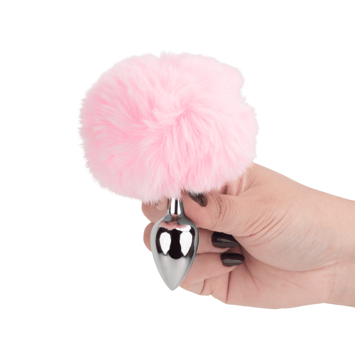 Plug Anal "P" em Aço Inoxidável com Pompom | 6 x 2,7 cm | Disponível em 8 Cores - 20