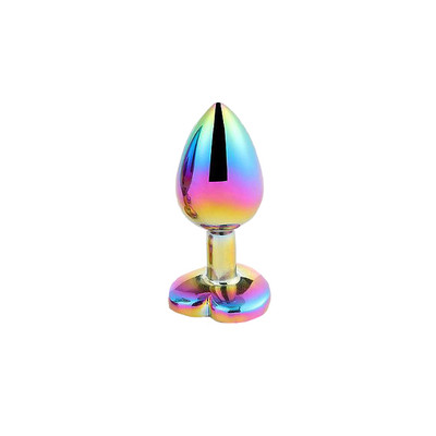 Foto 2 do produto Plug Anal Colorido "P" em Aço com Joia na Base no Formato de Coração - Sexy Import | 6 x 2,7 cm | Disponível em 5 Cores