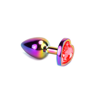 Foto 5 do produto Plug Anal Colorido "P" em Aço com Joia na Base no Formato de Coração - Sexy Import | 6 x 2,7 cm | Disponível em 5 Cores