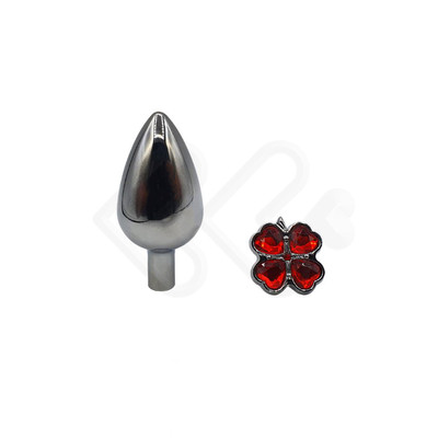 Foto 4 do produto Plug Anal "P"em Aço com Joias na Base no Formato de Trevo - Sexy Import | 6 x 2,7 cm | Disponível em 6 Cores