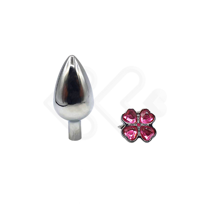 Plug Anal "P"em Aço com Joias na Base no Formato de Trevo - Sexy Import | 6 x 2,7 cm | Disponível em 6 Cores - 11