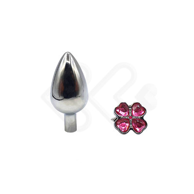 Foto 11 do produto Plug Anal "P"em Aço com Joias na Base no Formato de Trevo - Sexy Import | 6 x 2,7 cm | Disponível em 6 Cores