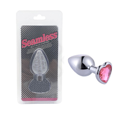 Foto 5 do produto Plug Anal ''P'' em Alumínio e Base em Forma de Coração com Joia - Seamless Butt Plug Starting | 5,2 x 2,7 cm | Disponível em 6 Cores