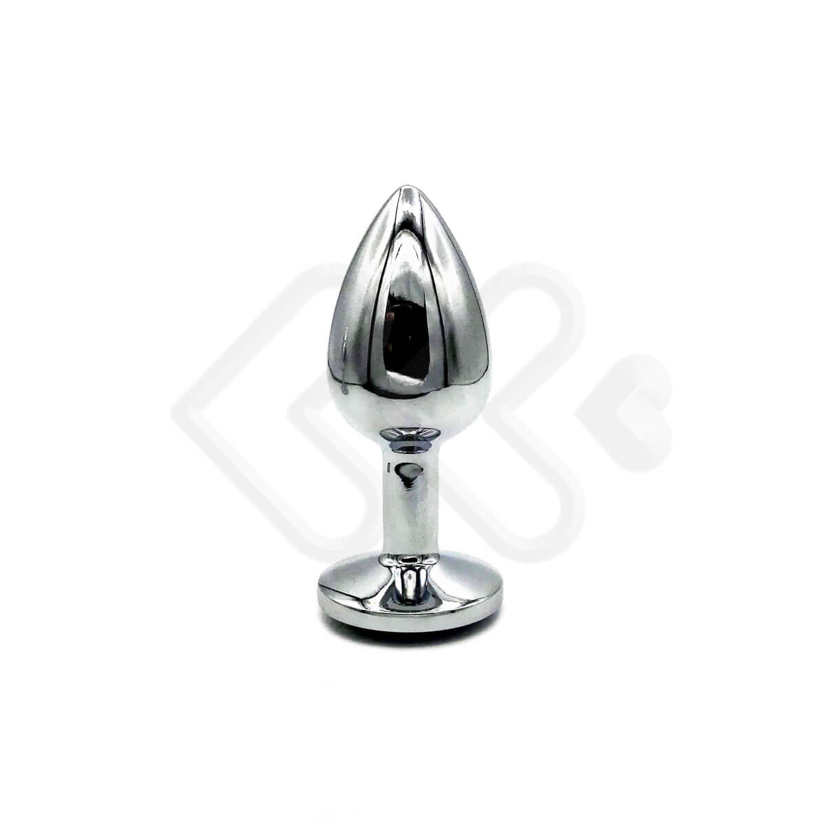 Plug Anal "P" em Alumínio Polido no Formato Cônico com Joia na Base - 5,7 x 2,7 cm | Cor: Azul - 2