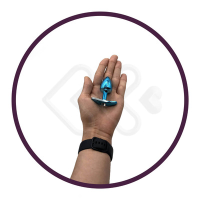 Foto 4 do produto Plug Anal "P" Cônico em Metal com Joia e Base Removível - Hard | 5,8 x 2,6 cm | Disponível em 7 Cores