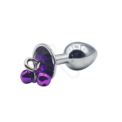 Foto 6 do produto Plug Anal Cônico ''P'' em Metal Polido com Joia em sua Base e Guia com Corrente - 3R | 5,8 x 2,7 cm | Disponível em 3 Cores