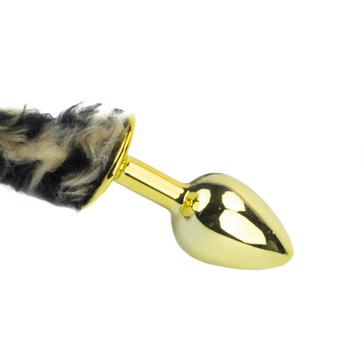 Plug Anal "P" Dourado com Rabo Longo de Gato - Sexy Fantasy Lite | 5,7 x 2,6 cm - 4