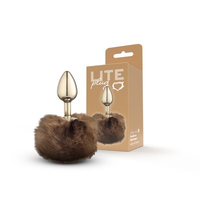 Foto 1 do produto Plug Anal "P" Dourado com Rabo Pompom - Sexy Fantasy Lite | 5,7 x 2,6 cm