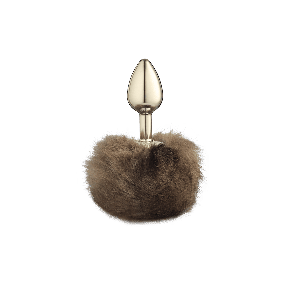 Plug Anal "P" Dourado com Rabo Pompom - Sexy Fantasy Lite | 5,7 x 2,6 cm - 2