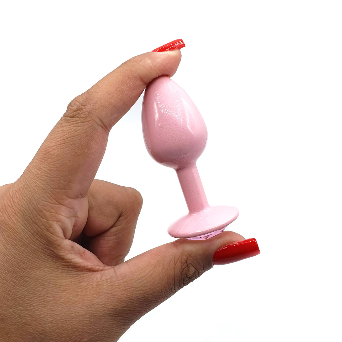 Plug Anal "P" no Formato Cônico com Glitter e Detalhe de Pedra Brilhante na Base - Sexy Fantasy Lite | 6,5 x 2,6 cm - 5