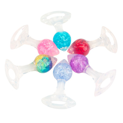 Plug Anal ''P'' de Silicone Platina Com Esfera de Vidro Interna, Alça e Detalhe de Coração - YouVibe | 6,7 x 3 cm | Disponível em 6 Cores