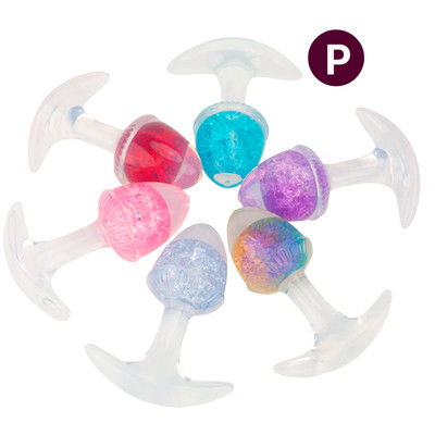 Plug Anal ''P'' de Silicone Platina Com Esfera de Vidro Interna - YouVibe | 6,9 x 3,3 cm | Disponível em 6 Cores
