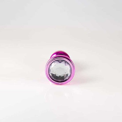 Foto 2 do produto Plug Anal Pink no tamanho "P" em ABS Atóxico com Formato Cônico e Detalhe de Joia - Hard Less | 6 x 2,6 cm | Disponivel em 5 Cores