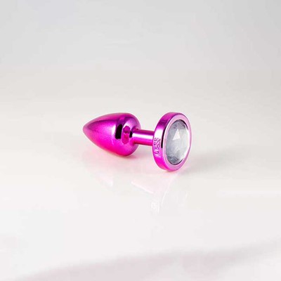 Plug Anal Pink no tamanho "P" em ABS Atóxico com Formato Cônico e Detalhe de Joia - Hard Less | 6 x 2,6 cm | Disponivel em 5 Cores