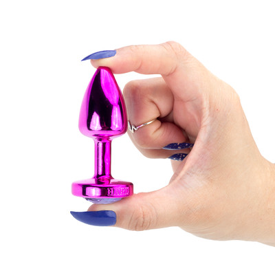 Plug Anal Pink no tamanho "P" em ABS Atóxico com Formato Cônico e Detalhe de Joia - Hard Less | 6 x 2,6 cm | Disponivel em 5 Cores