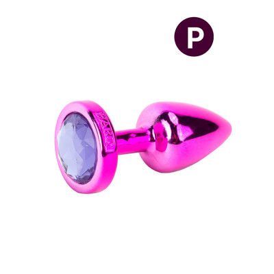 Plug Anal Pink no tamanho "P" em ABS Atóxico com Formato Cônico e Detalhe de Joia - Hard Less | 6 x 2,6 cm | Disponivel em 5 Cores