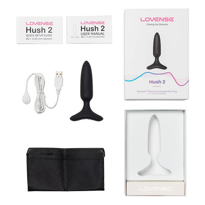 Foto 4 do produto Plug Anal ''PP'' no Formato Cônico em Silicone com Base de Segurança, 7 Modos de Vibração e Controle Via Aplicativo - Lovense Hush 2 XS | 9,5 x 2,5 cm