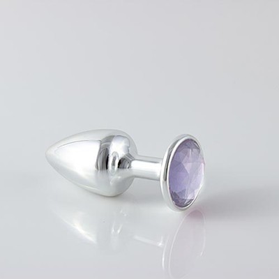 Foto 4 do produto Plug Anal Prata no Tamanho "P" em ABS Atóxico com Formato Cônico e Detalhe de Joia - Hard Less | 6 x 2,6 cm | Disponível em 5 cores