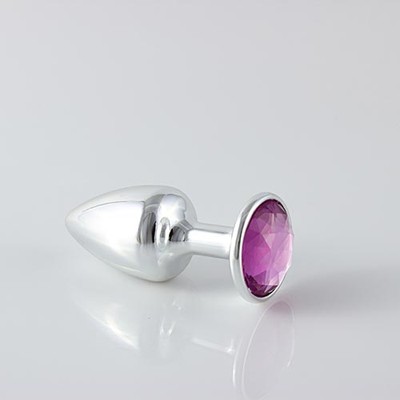 Plug Anal Prata no Tamanho "P" em ABS Atóxico com Formato Cônico e Detalhe de Joia - Hard Less | 6 x 2,6 cm | Disponível em 5 cores