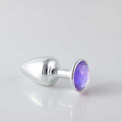 Foto 2 do produto Plug Anal Prata no Tamanho "P" em ABS Atóxico com Formato Cônico e Detalhe de Joia - Hard Less | 6 x 2,6 cm | Disponível em 5 cores