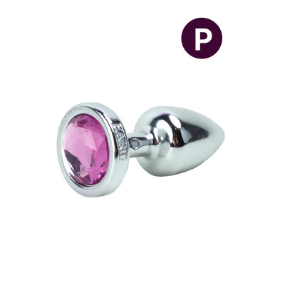 Plug Anal Prata no Tamanho "P" em ABS Atóxico com Formato Cônico e Detalhe de Joia - Hard Less | 6 x 2,6 cm | Disponível em 5 cores