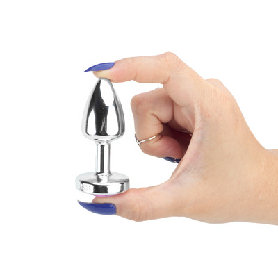 Plug Anal Prata no Tamanho "P" em ABS Atóxico com Formato Cônico e Detalhe de Joia - Hard Less | 6 x 2,6 cm | Disponível em 5 cores
