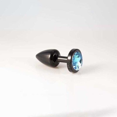 Foto 3 do produto Plug Anal Preto no tamanho "P" em ABS Atóxico com Formato Cônico e Detalhe de Joia - Hard Less | 6 x 2,6 cm | Disponivel em 7 Cores