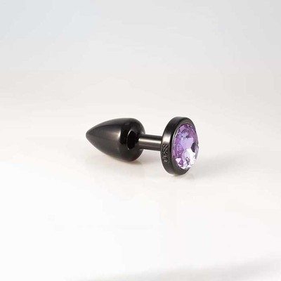 Foto 4 do produto Plug Anal Preto no tamanho "P" em ABS Atóxico com Formato Cônico e Detalhe de Joia - Hard Less | 6 x 2,6 cm | Disponivel em 7 Cores
