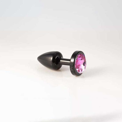 Foto 5 do produto Plug Anal Preto no tamanho "P" em ABS Atóxico com Formato Cônico e Detalhe de Joia - Hard Less | 6 x 2,6 cm | Disponivel em 7 Cores