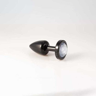 Plug Anal Preto no tamanho "P" em ABS Atóxico com Formato Cônico e Detalhe de Joia - Hard Less | 6 x 2,6 cm | Disponivel em 7 Cores
