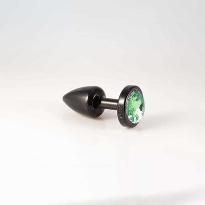 Foto 6 do produto Plug Anal Preto no tamanho "P" em ABS Atóxico com Formato Cônico e Detalhe de Joia - Hard Less | 6 x 2,6 cm | Disponivel em 7 Cores