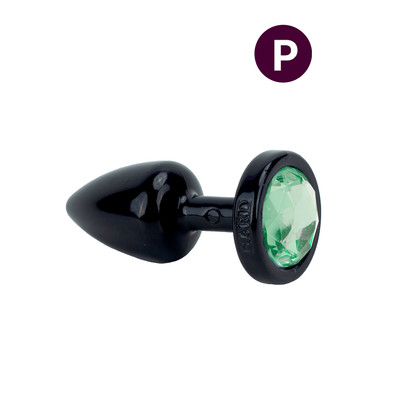 Plug Anal Preto no tamanho "P" em ABS Atóxico com Formato Cônico e Detalhe de Joia - Hard Less | 6 x 2,6 cm | Disponivel em 7 Cores