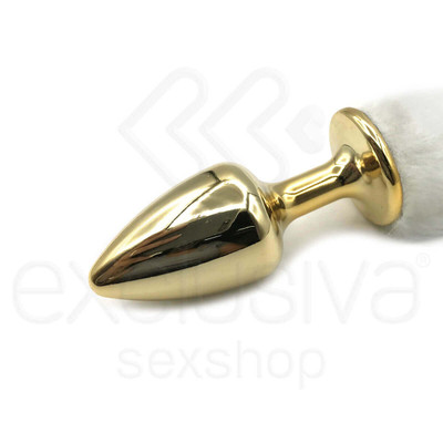 Foto 17 do produto Plug Anal em Metal no Tamanho P com Rabo Alongado - Hard | 5,7 x 2,6 cm | Disponível em 10 Cores