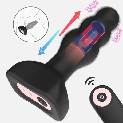 Foto 3 do produto Plug Anal Recarregável, Revestido em Silicone com 7 Modos de Pulsação e Controle Remoto Sem Fio - Acmeros | 10,7 x 3,7 cm