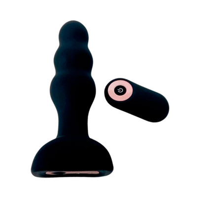 Foto 1 do produto Plug Anal Recarregável, Revestido em Silicone com 7 Modos de Pulsação e Controle Remoto Sem Fio - Acmeros | 10,7 x 3,7 cm