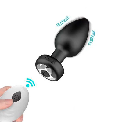 Foto 5 do produto Plug Anal Recarregável em Silicone com 10 Modos de Vibrações e Controle Remoto Sem Fio - Pleasure Dreams | 7,1 x 3,2 cm