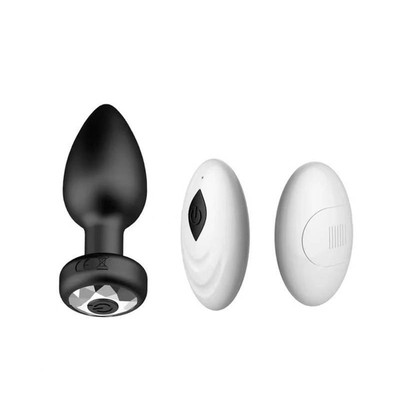 Foto 1 do produto Plug Anal Recarregável em Silicone com 10 Modos de Vibrações e Controle Remoto Sem Fio - Pleasure Dreams | 7,1 x 3,2 cm