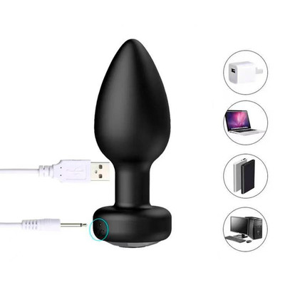 Foto 2 do produto Plug Anal Recarregável em Silicone com 10 Modos de Vibrações e Controle Remoto Sem Fio - Pleasure Dreams | 7,1 x 3,2 cm