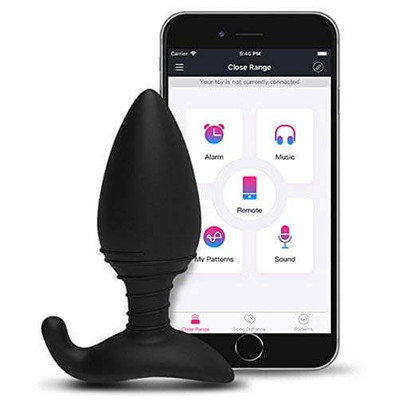 Foto 4 do produto Plug Anal Recarregável em Silicone com Base de Segurança, Formato Cônico, 7 Modos de Vibração e Controle Via Aplicativo - Lovense Hush | 12,7 x 4,4 cm