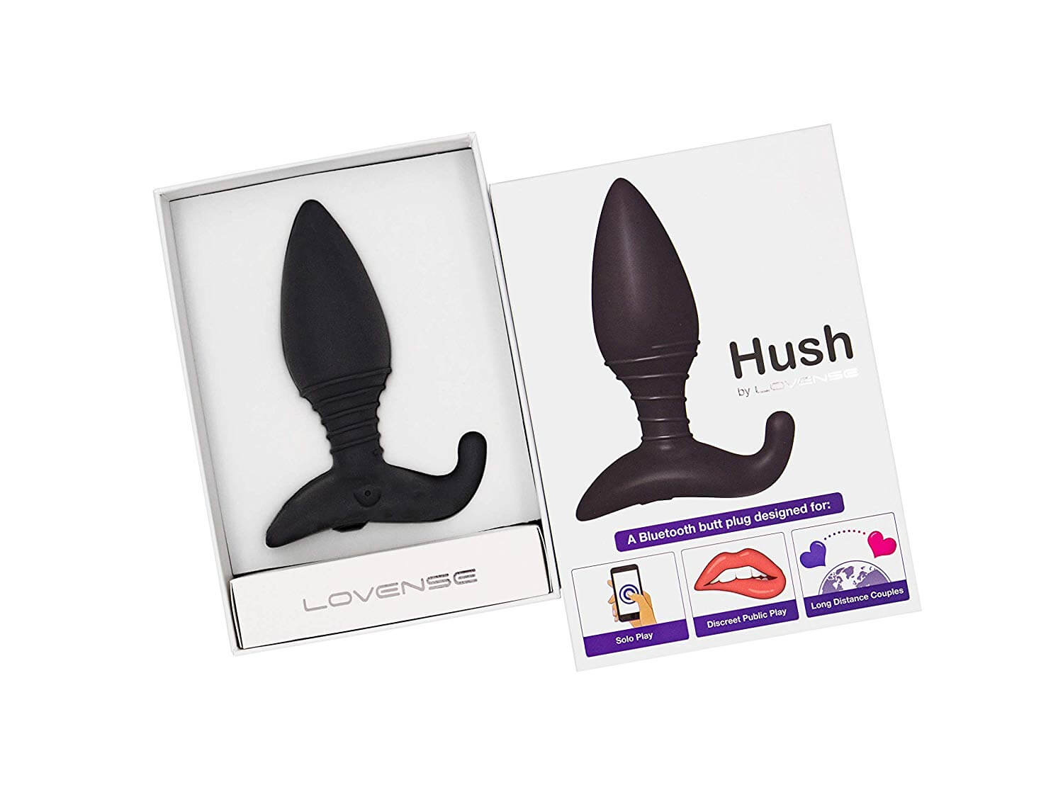 Plug Anal Recarregável em Silicone com Base de Segurança, Formato Cônico, 7 Modos de Vibração e Controle Via Aplicativo - Lovense Hush | 12,7 x 4,4 cm - 2