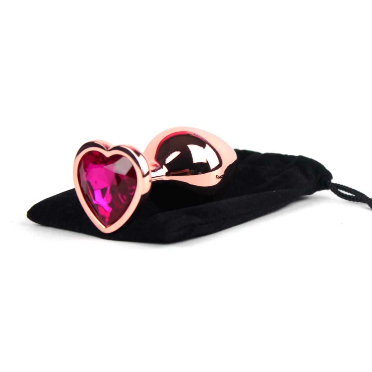 Plug Anal Rose no Tamanho "G" com Pedra Brilhante na Base em Formato de Coração - Intt Toys | 8,1 x 4,0 cm | Disponível em 10 Cores - 9