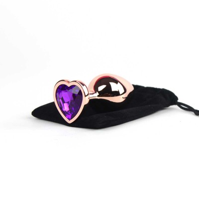 Foto 6 do produto Plug Anal Rose no Tamanho "G" com Pedra Brilhante na Base em Formato de Coração - Intt Toys | 8,1 x 4,0 cm | Disponível em 10 Cores